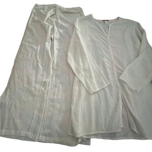 Vacationwear!Tommy Bahama White Gauze Beach Coverup Outfit M